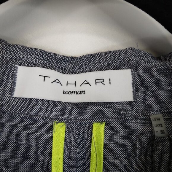 TAHARI Woman Raleigh Jacket Blue and Gray Blazer Size 14  NWT - Picture 6 of 14